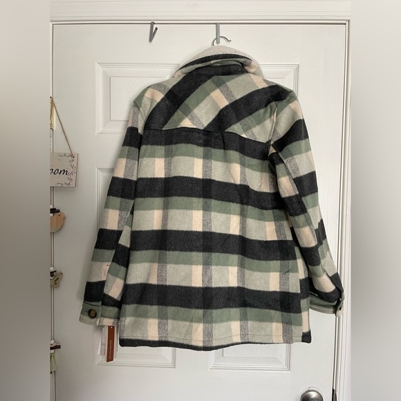 Koolaburra Plaid Jacket in Green and Cream NWT medium size - Picture 4 of 4